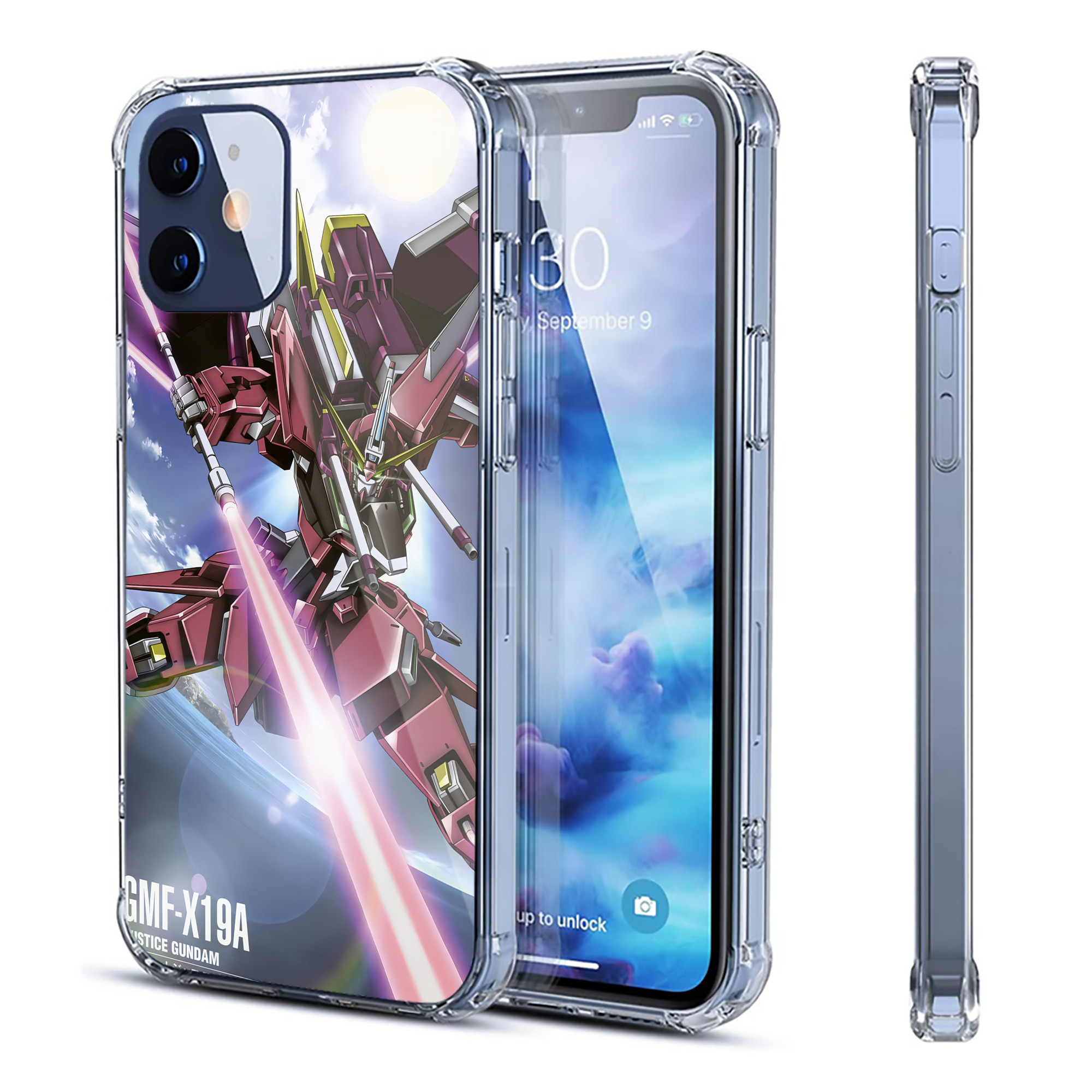 （画像用） 機動戦士ガンダム Mobile Suit Gundam 【iPhone 12シリーズ対応】透明スマホケース（クリアソフトケース）
